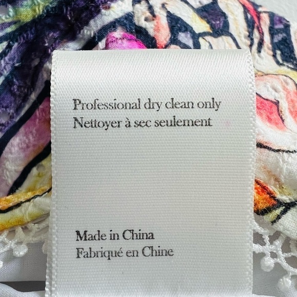 Marchesa Notte Floral Eyelet High Low Midi Dress Size 16 - Picture 15 of 16